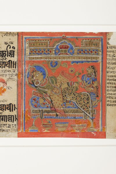 البراهمانية Devananda على الأريكة ، من Kalpasutra (مرحاض غير شفاف على الورق) بواسطة المدرسة الهندية