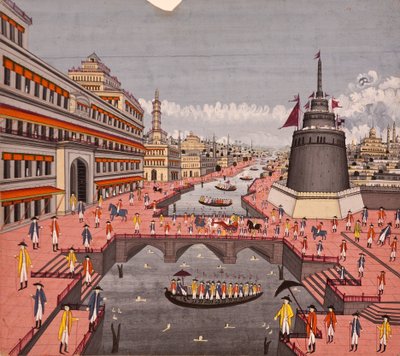 The Ghat at Jaunpur ، c.1780 (مرحاض غير شفاف على الورق) بواسطة المدرسة الهندية