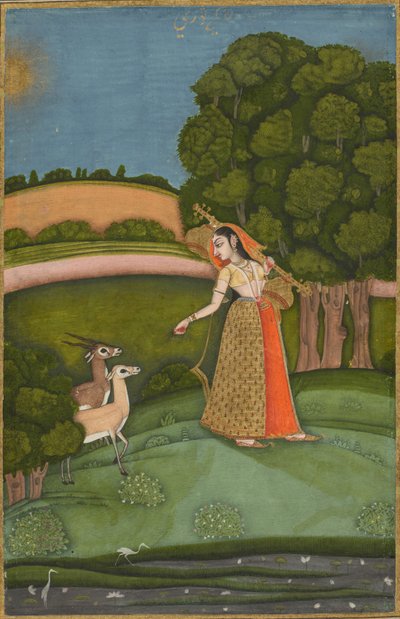 تودي راجيني، من سلسلة راجامالا، حوالي عام 1755 (ألوان مائية غير شفافة مع الذهب على ورق) بواسطة المدرسة الهندية
