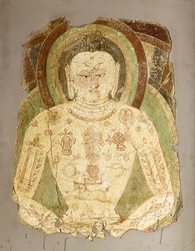 Vairochana Buddha ، من Balawaste ، القرنين السابع والثامن (لوحة جدارية) بواسطة المدرسة الهندية