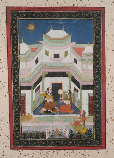 Vilaval Ragini ، c.1790 (الغواش على الورق ، تجميل الذهب) بواسطة المدرسة الهندية