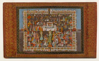 يوسف وزليخة ، 1875-1900 (مرحاض غير شفاف وذهب على ورق) بواسطة المدرسة الهندية