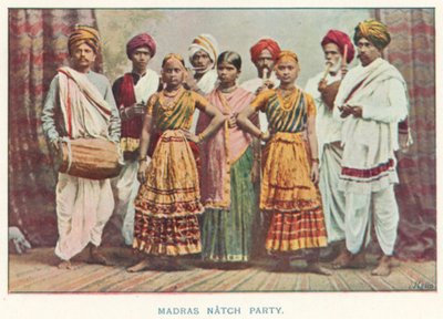 الهنود الأصليون: Madras Natch Party (صورة ملونة) بواسطة مصور هندي