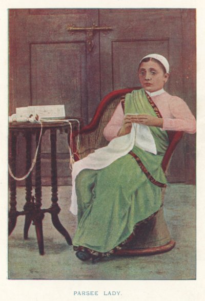 الهنود الأصليون: Parsee Lady (صورة ملونة) بواسطة مصور هندي
