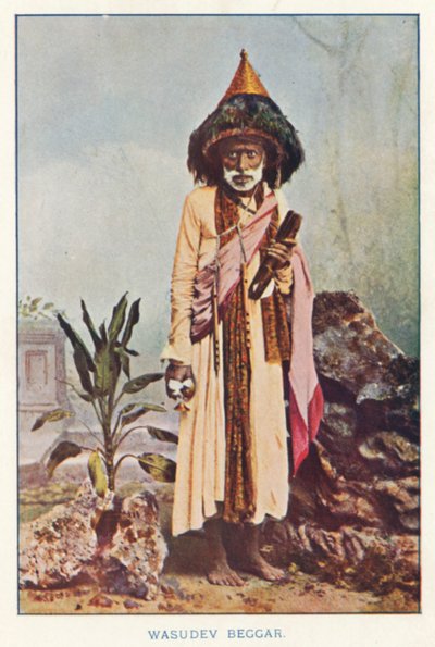الهنود الأصليون: Wasudev Beggar (صورة ملونة) بواسطة مصور هندي