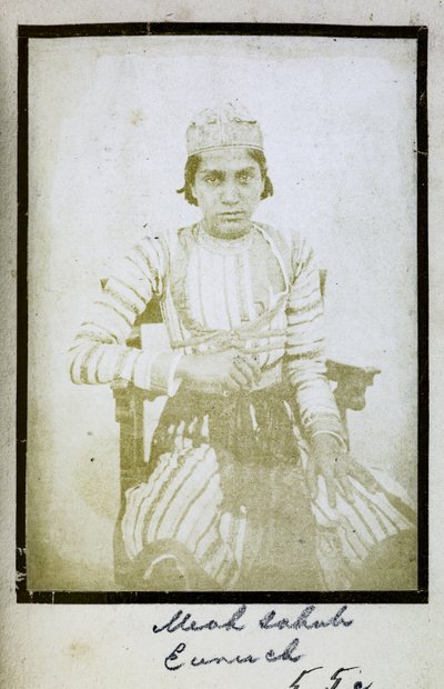 [صورة شخصية] ميا سهوب ، الخصي ، حوالي 1856-57 (صورة بالأبيض والأسود) بواسطة مصور هندي