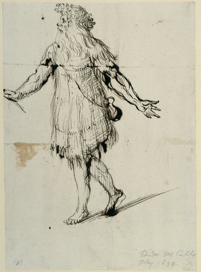 A druid, c.1638 (pen & ink on paper) بواسطة إنيجو جونز