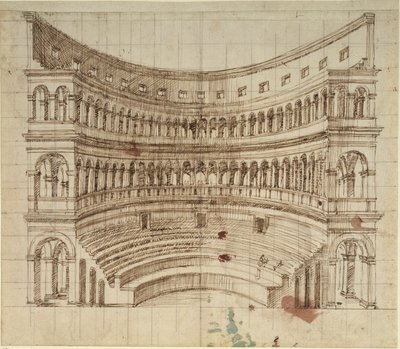 An amphitheatre (pen & ink on paper) بواسطة إنيجو جونز