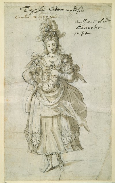 Camilla, c.1609 (pen & ink on paper) بواسطة إنيجو جونز