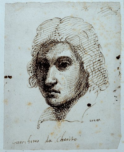 Drawing of Guercino (pen & ink on paper) بواسطة إنيجو جونز