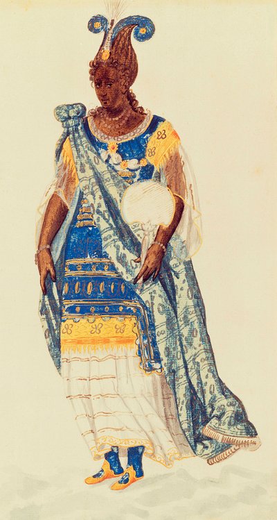 Masquer: a Daughter of Niger, c.1608 (watercolor on paper) بواسطة إنيجو جونز