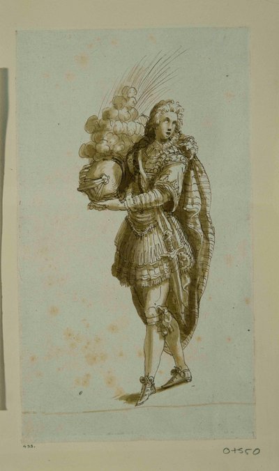 Page bearing a helmet (pen & ink on paper) بواسطة إنيجو جونز