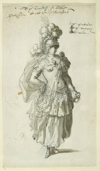 Penthesilea, c.1609 (pen & ink on paper) بواسطة إنيجو جونز