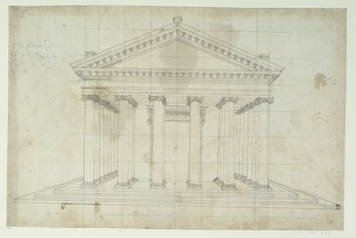 The Second Temple of Diana, c.1635 (pen & ink on paper) بواسطة إنيجو جونز