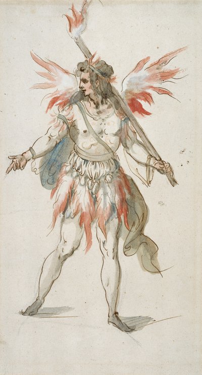 Torchbearer: a fiery spirit (watercolor on paper) بواسطة إنيجو جونز