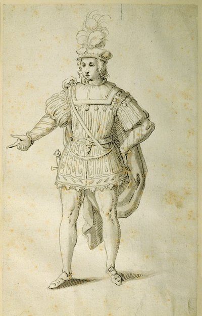 Youth in ancient British costume, c.1611 (pen & ink on paper) بواسطة إنيجو جونز