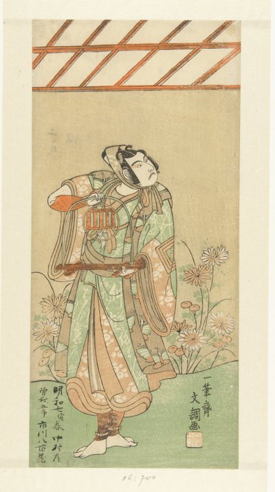 الممثل Ichikawa Yaozo II في دور Soga no Goro مع مصيدة الثعلب بواسطة إيبيتسوساي بانشو