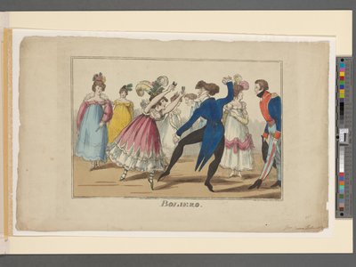 بوليرو ، c1800-09 (نقش ملون يدويًا) بواسطة المدرسة الايرلندية