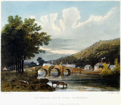 الجسر الجديد ، فيل أوف أوفوكا ، شركة ويكلو ، 1835 بواسطة المدرسة الايرلندية