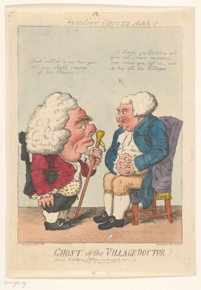Spotprent op de dorpsarts، 1799 شبح طبيب القرية! (العنوان على الكائن) أشباح مألوفة (عنوان المسلسل على الكائن) بواسطة جورج موتارد وودوارد