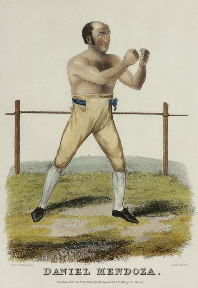 Daniel Mendoza, engraved by P. Roberts, published in 1822 (coloured engraving) بواسطة إسحاق روبرت (بعد) كروكشانك