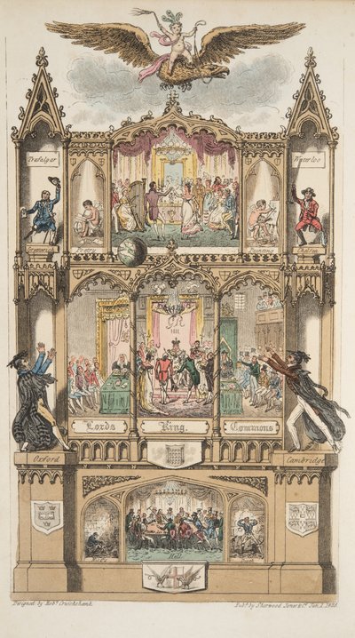 الواجهة ، من The English Spy ، حانة. 1824 (نقش يدوي) بواسطة إسحاق روبرت كروكشانك