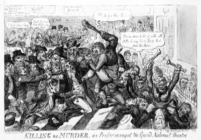 قتل لا القتل ، كما يؤدي في المسرح الوطني الكبير ، 1809 بواسطة إسحاق روبرت كروكشانك
