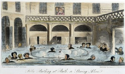 الحمام العام في لندن - في "الجاسوس الإنجليزي" لتشارلز مولوي ويستماكوت ، رسم روبرت كروكشانك ، طبعة لندن بواسطة إسحاق روبرت كروكشانك