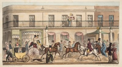 هاي ستريت ، شلتنهام ، من The English Spy ، حانة. 1824 (نقش يدوي) بواسطة إسحاق روبرت كروكشانك