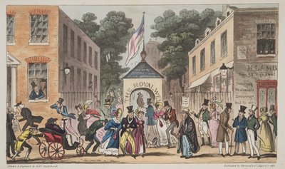 The Royal Wells أو Cheltenham أو التشنجات من Spa Waters ، من The English Spy ، حانة. 1824 (نقش يدوي) بواسطة إسحاق روبرت كروكشانك