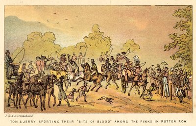 توم وجيري ، يرتدون قطع الدم الخاصة بهم بين الألوان الوردية في Rotten Row بواسطة إسحاق وروبرت وجورج كروكشانك