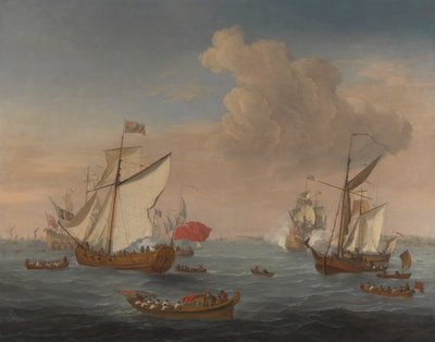 سفن في مصب نهر التايمز بالقرب من شيرنيس بواسطة Isaac Sailmaker