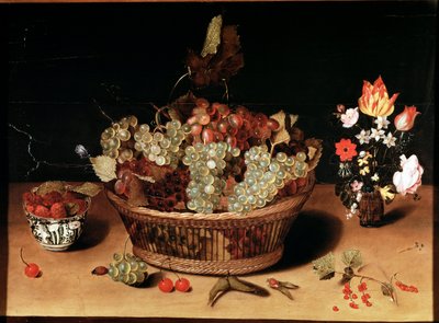 Still life with flowers and fruits Painting by Isaac Soreau (1604-1644) 17th century Turin Galleria Sabauda, inv 758 بواسطة إسحاق سوريو