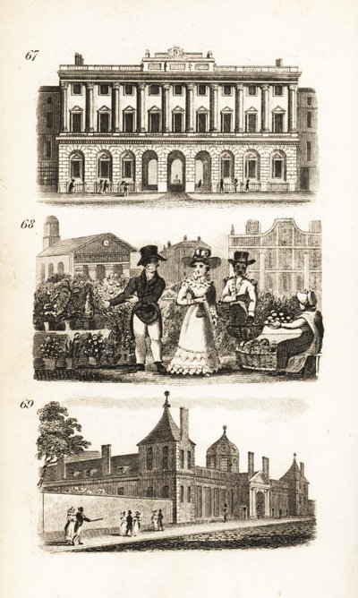 الأكاديمية الملكية ، كوفنت جاردن والمتحف البريطاني بواسطة إسحاق تايلور