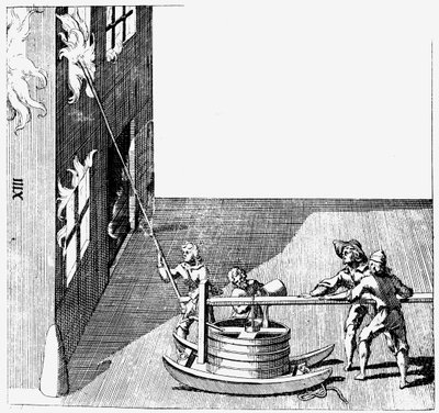 محرك إطفاء ، من Isaac de Caus Nouvelle Invention de Lever lEau Plus Hault ، 1664 بواسطة إسحاق دي كوز