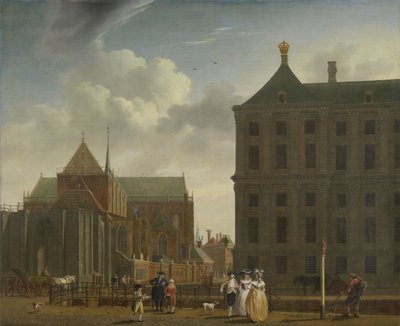 ال Nieuwe Kerk و Town Hall على السد في أمستردام ، ج .1780-90 بواسطة Isaac Ouwater
