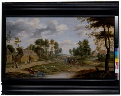 منظر طبيعي دورف مع عربة بواسطة إسحاق فان أوستين