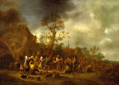 صناعة الفلاحين خارج نزل ، 1642 بواسطة Isack van Ostade