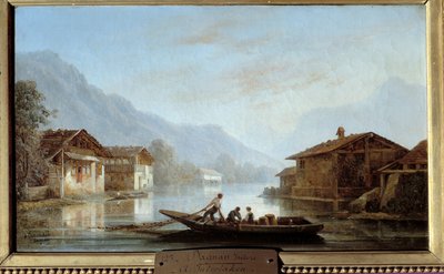 صيادون سويسريون في إنترلاكن. لوحة إيزيدور داجنان (1794-1873) بواسطة Isidore Dagnan