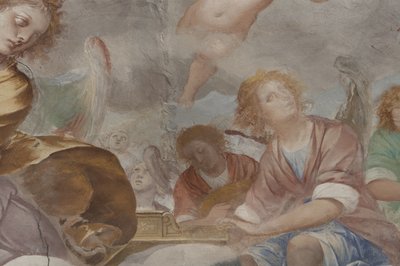 الملائكة ، الملائكة الموسيقار ، البوتوس ، تفاصيل الجنة مع الأب الأبدي ، 1623-34 (تفاصيل 3496185) بواسطة إيسيدورو بيانكي