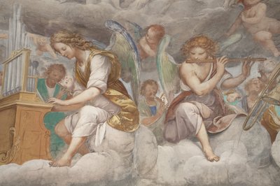 الملائكة ، الملائكة الموسيقار ، البوتوس ، تفاصيل الجنة مع الأب الأبدي ، 1623-34 (تفاصيل 3496185) بواسطة إيسيدورو بيانكي