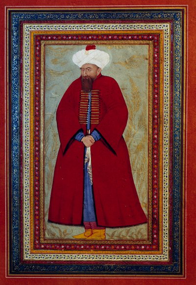 الفن الإسلامي: صورة السلطان العثماني محمد (أو محمد أو محمد) جلبي الأول (1389-1421). صورة مصغرة حوالي 1550. باريس ، متحف اللوفر بواسطة مدرسة إسلامية