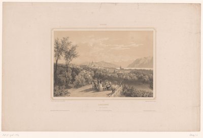 منظر لوزان لوزان. Vue générale (العنوان على الكائن) وجوه في سويسرا (عنوان المسلسل) سويس (عنوان المسلسل على الكائن) بواسطة جوزيف روز ليميرسيه