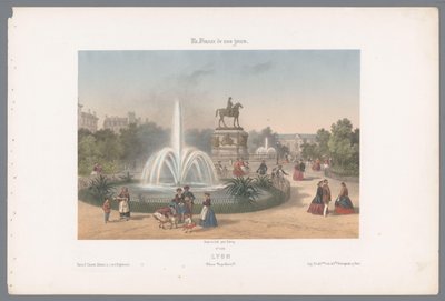 Zicht op de Place Napoléon te ليون ليونز. ضع نابليون (العنوان على الكائن) Hedendaags Frankrijk (عنوان المسلسل) فرنسا في الوقت الحاضر (عنوان المسلسل على الكائن) بواسطة فريك فرير