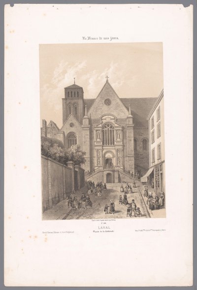منظر لكاتدرائية سانت ترينيتي في لافال لافال. Façade de la Cathédrale (العنوان على الكائن) فرنسا المعاصرة (عنوان السلسلة) La France de nos jours (عنوان السلسلة على الكائن) بواسطة فريك فرير