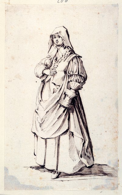 Female Figure (pen & brown ink on paper) بواسطة جون كونستابل