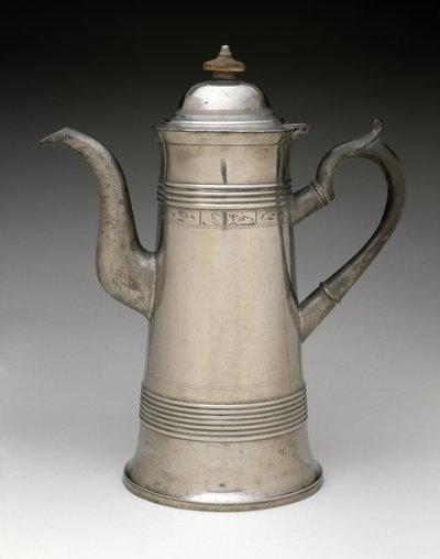 Coffeepot ، ج. 1820-1840 (بيوتر ، خشب) بواسطة إسرائيل تراسك