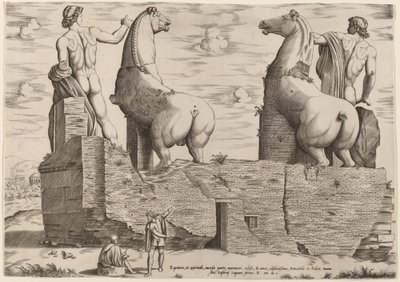 الخيول ، في Quirinale ، على الجانب الآخر بواسطة القرن السادس عشر الإيطالي