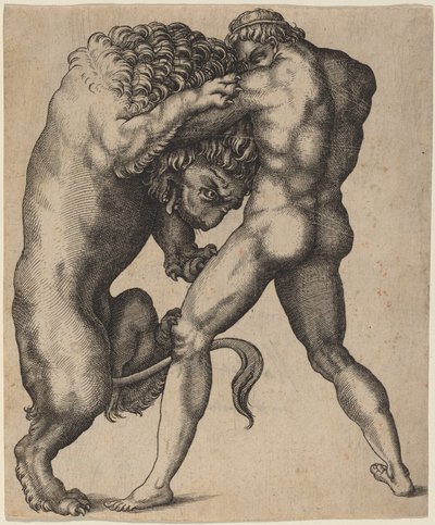 هرقل والأسد النيمي بواسطة Italian 16th Century