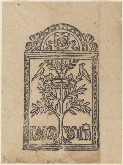 شجرة مع تاج وعصفورين بواسطة القرن السادس عشر الإيطالي